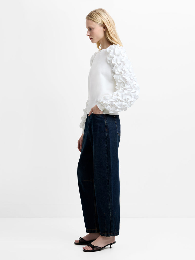 Krista Mix Ruffled Sleeve Jumper