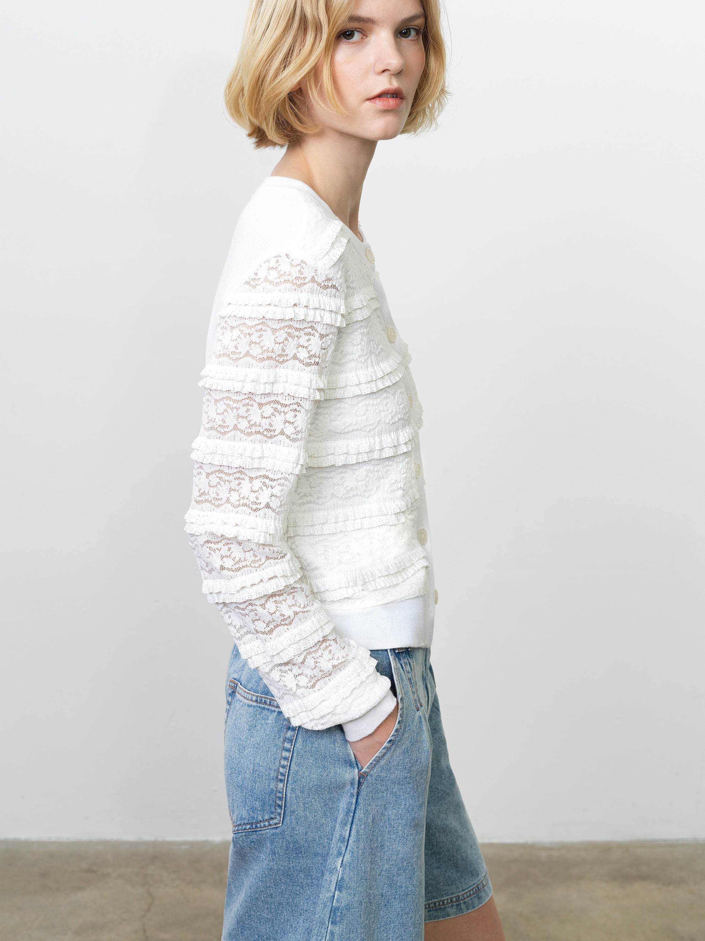 Krista Lace Mix Cardigan
