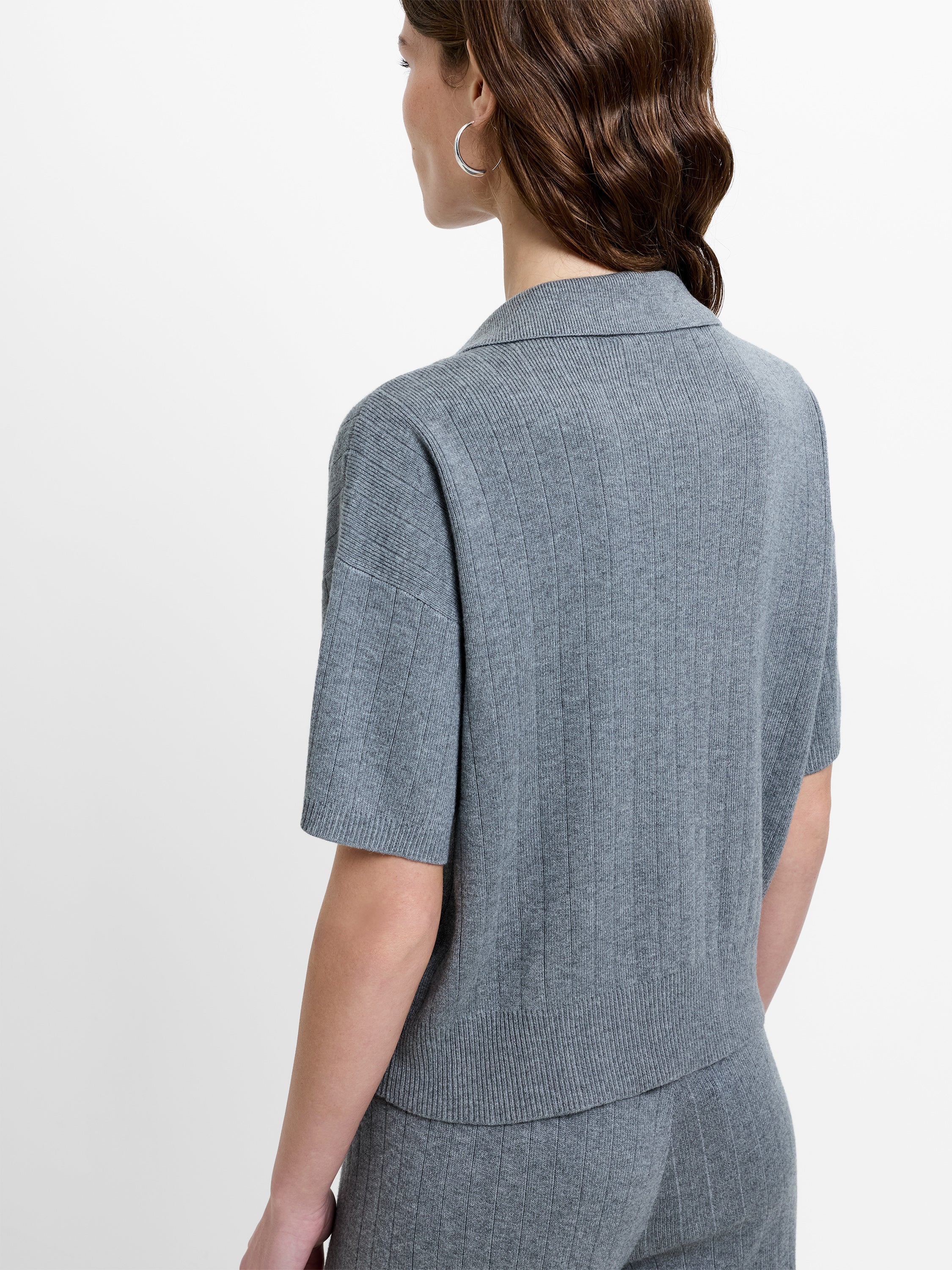 Javier Knit V-Neck Collared Top