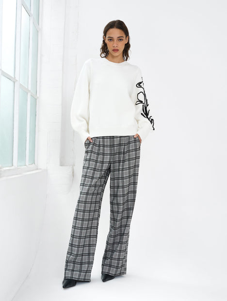 Patrice Floral Embroidered Sleeve Jumper
