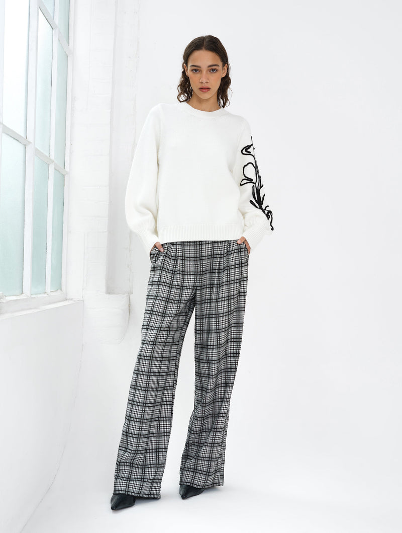 Patrice Floral Embroidered Sleeve Jumper