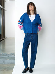 Monroe Knit Multicolour Striped Sleeve Cardigan