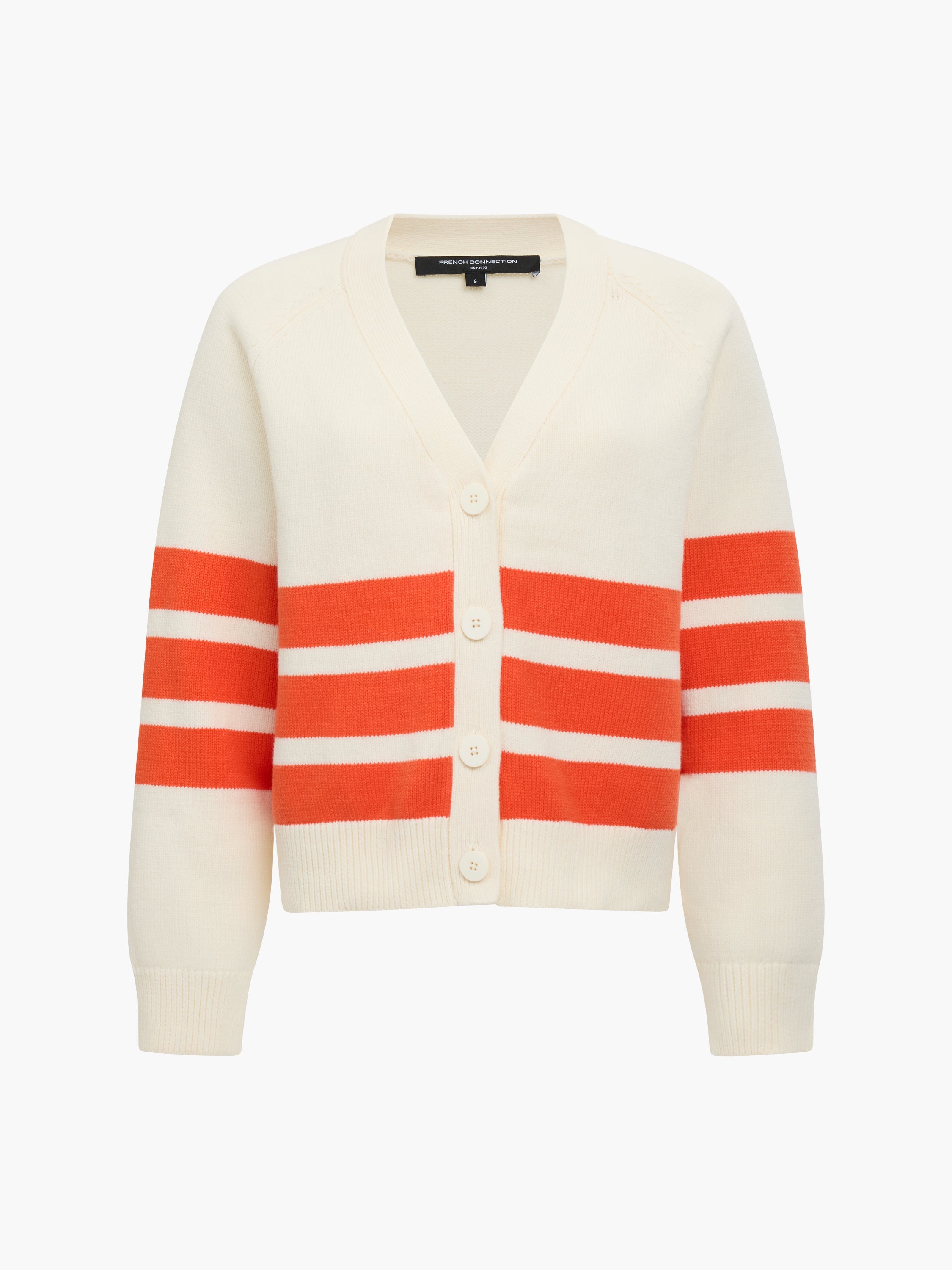 June Knit Striped Grandad Cardigan