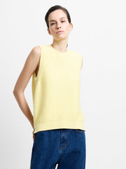 Lily Mozart Knit Butter Yellow Tank Top