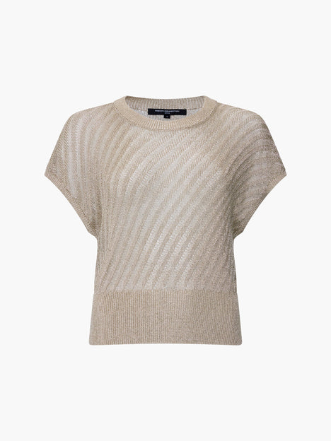 Jada Metallic Gold Cap Sleeve Knit Top