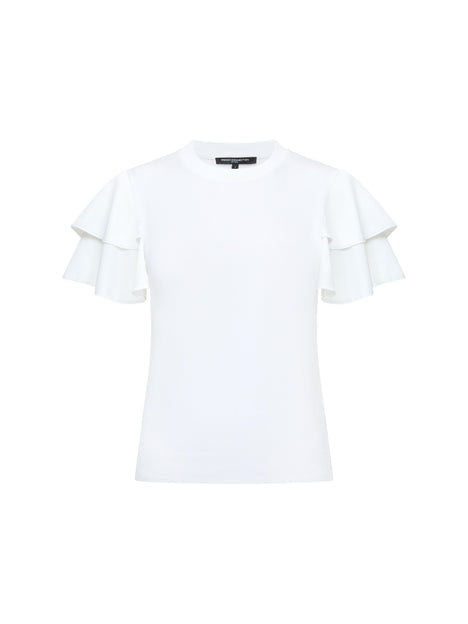 Aylaa Krista Knit Mix Flutter Sleeve Top