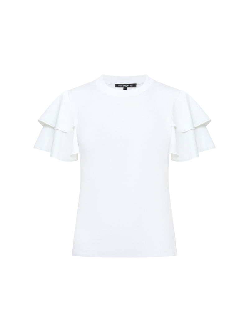 Aylaa Krista Knit Mix Flutter Sleeve Top