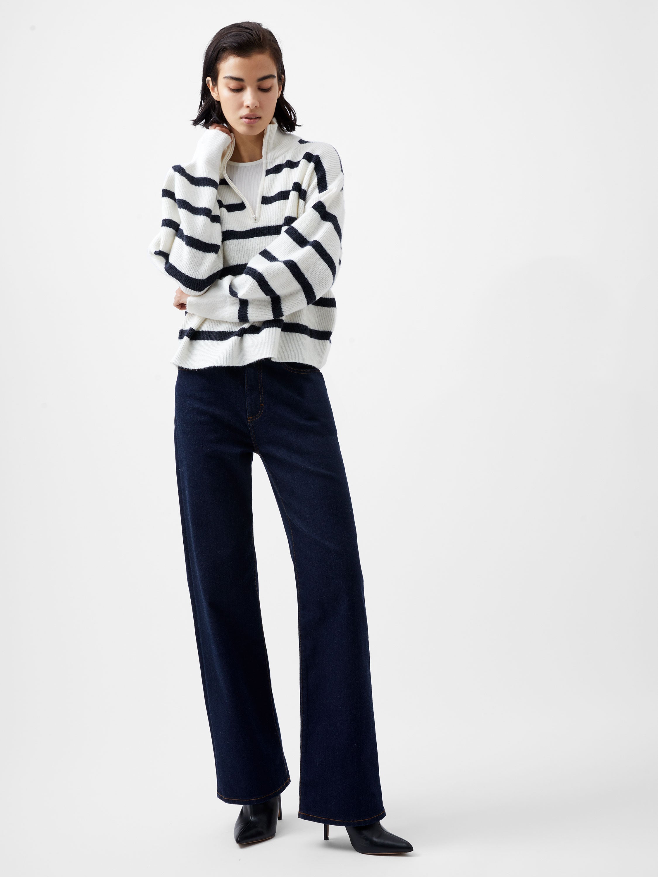 Vhari Recycled Stripe Half Zip Jumper