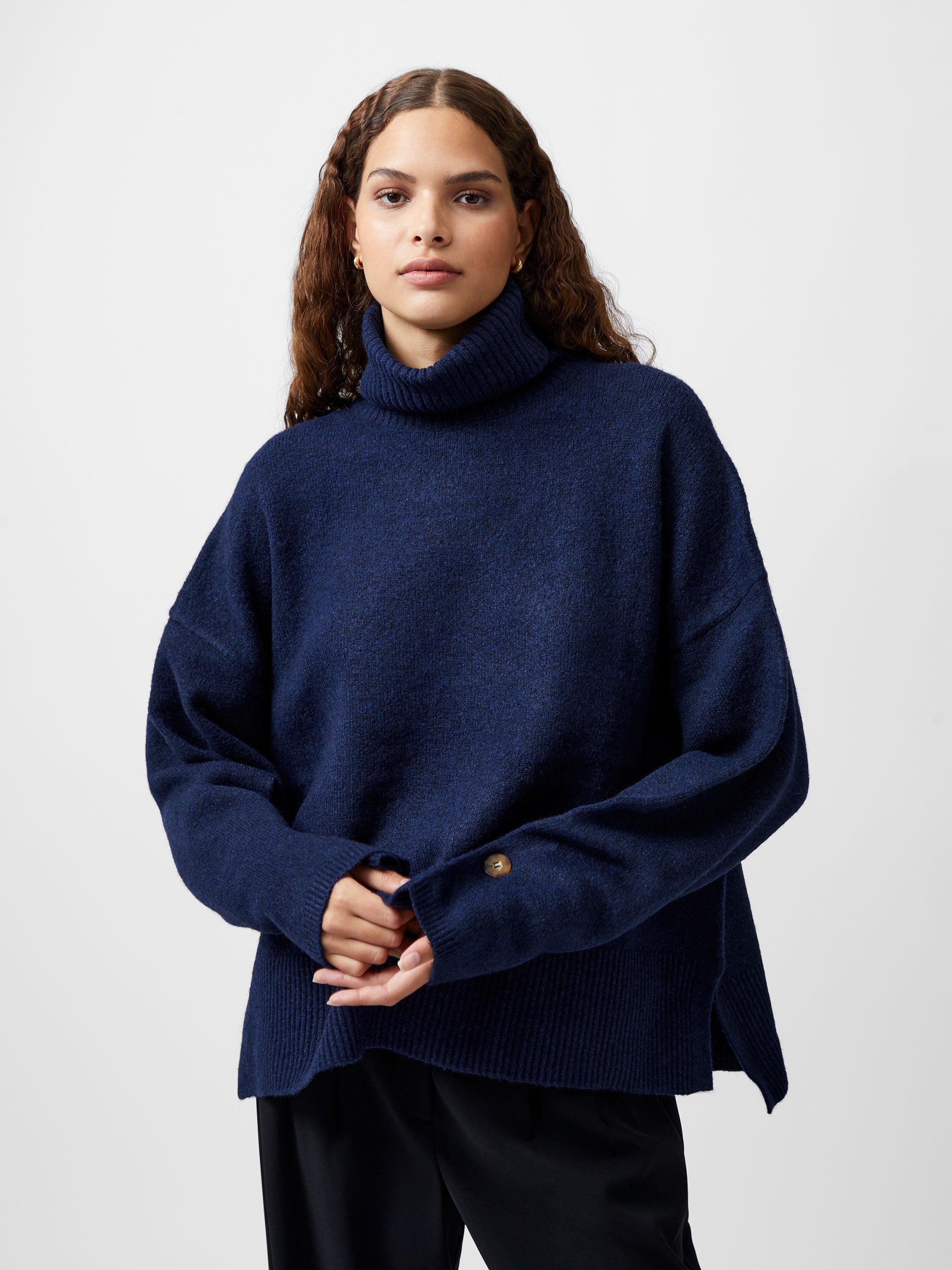 Kezia Recycled Roll Neck Jumper Marine | French Connection EU