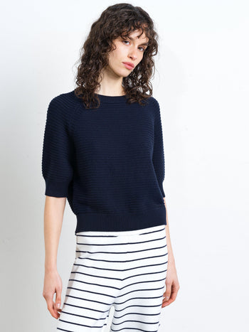 Lily Mozart Short Sleeve Purl Knit Jumper