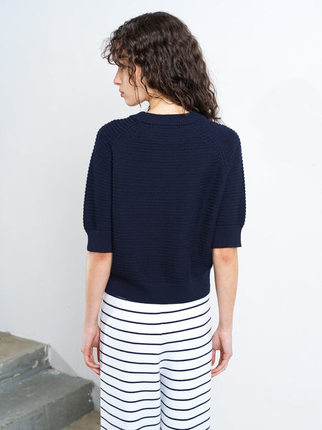 Lily Mozart Short Sleeve Purl Knit Jumper
