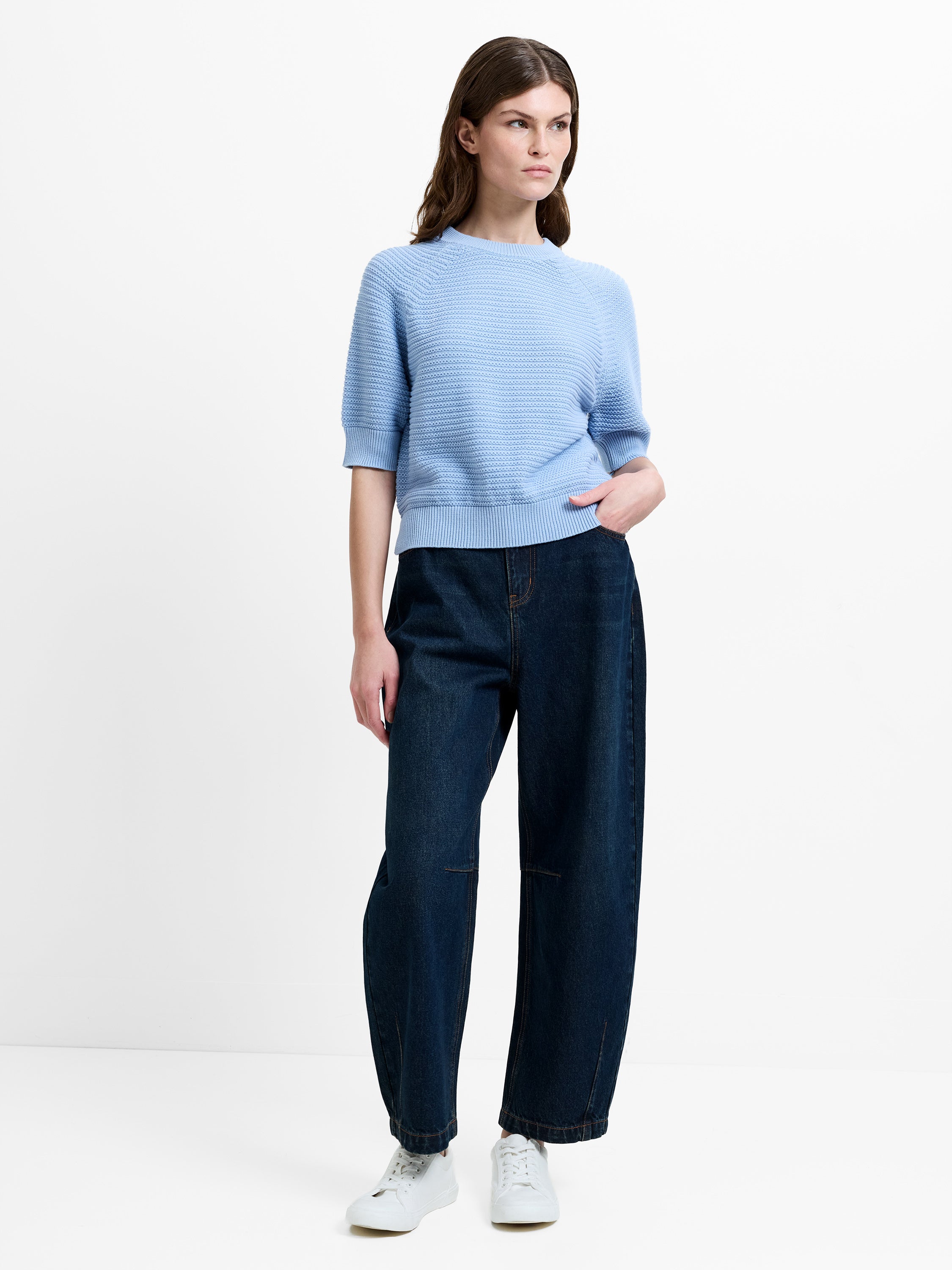 Lily Mozart Short Sleeve Purl Knit Jumper
