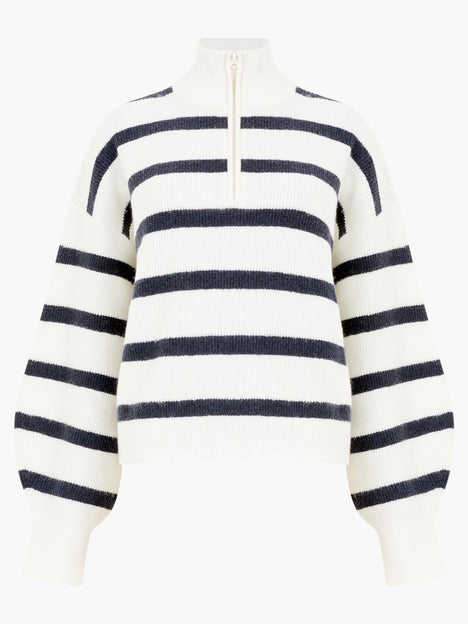 Vhari Recycled Stripe Half Zip Jumper