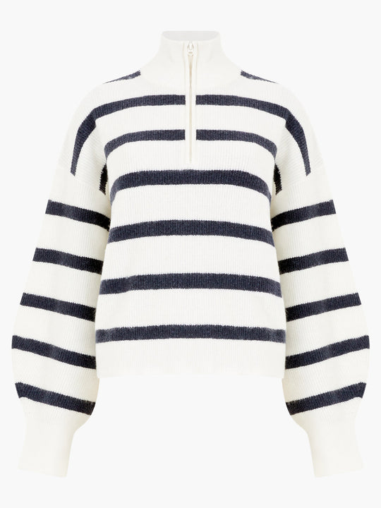 Vhari Recycled Stripe Half Zip Jumper