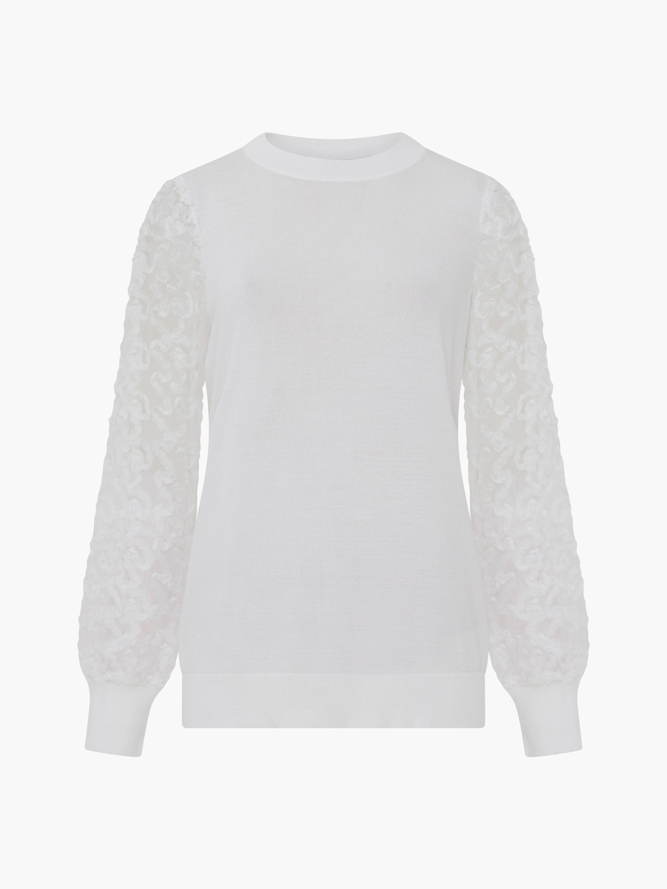 Luvy Embroidered Mesh Sleeve Jumper