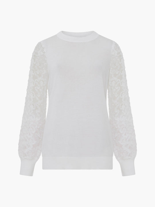 Luvy Embroidered Mesh Sleeve Jumper