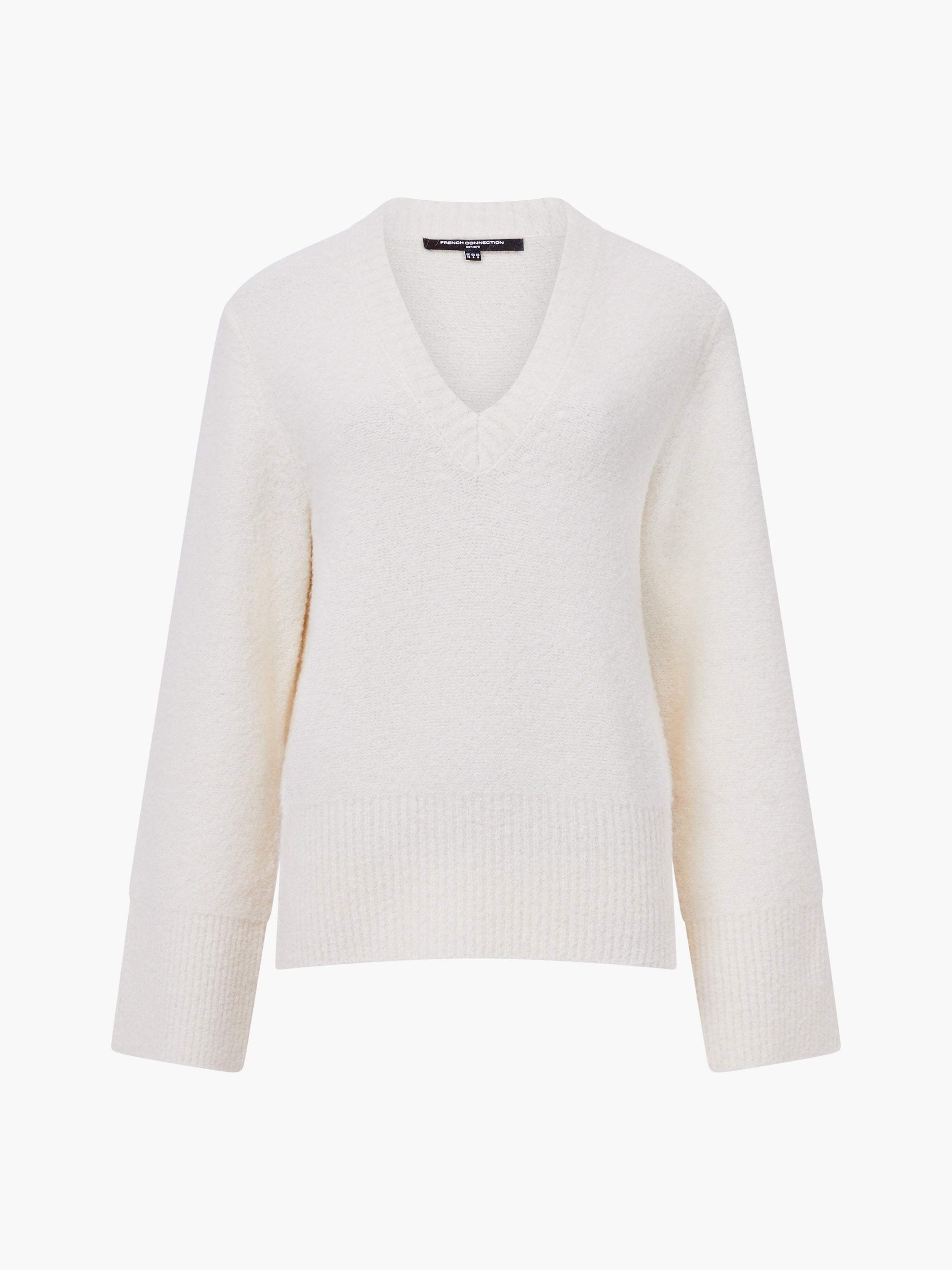Melissa Boucle V-Neck Jumper Porcelain Cream | French Connection EU