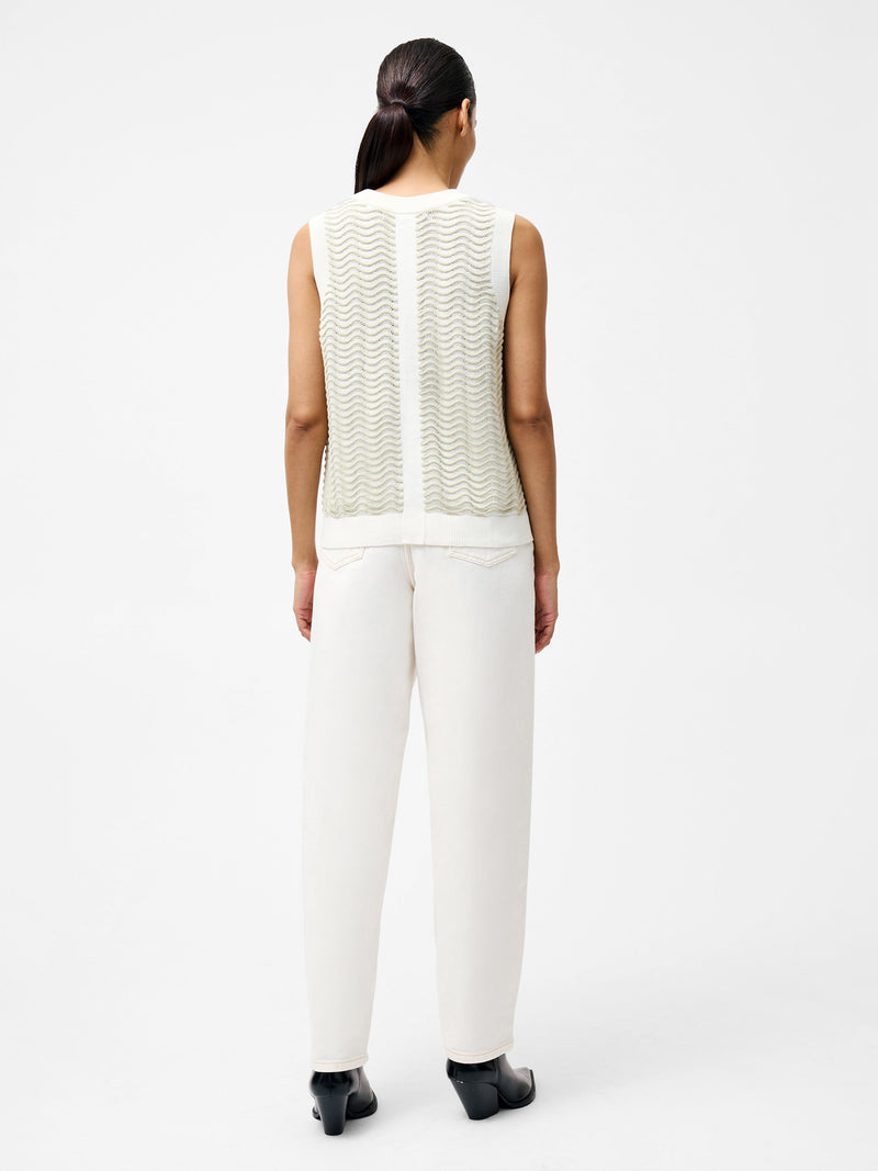 London Sleeveless Wave Knit Jumper