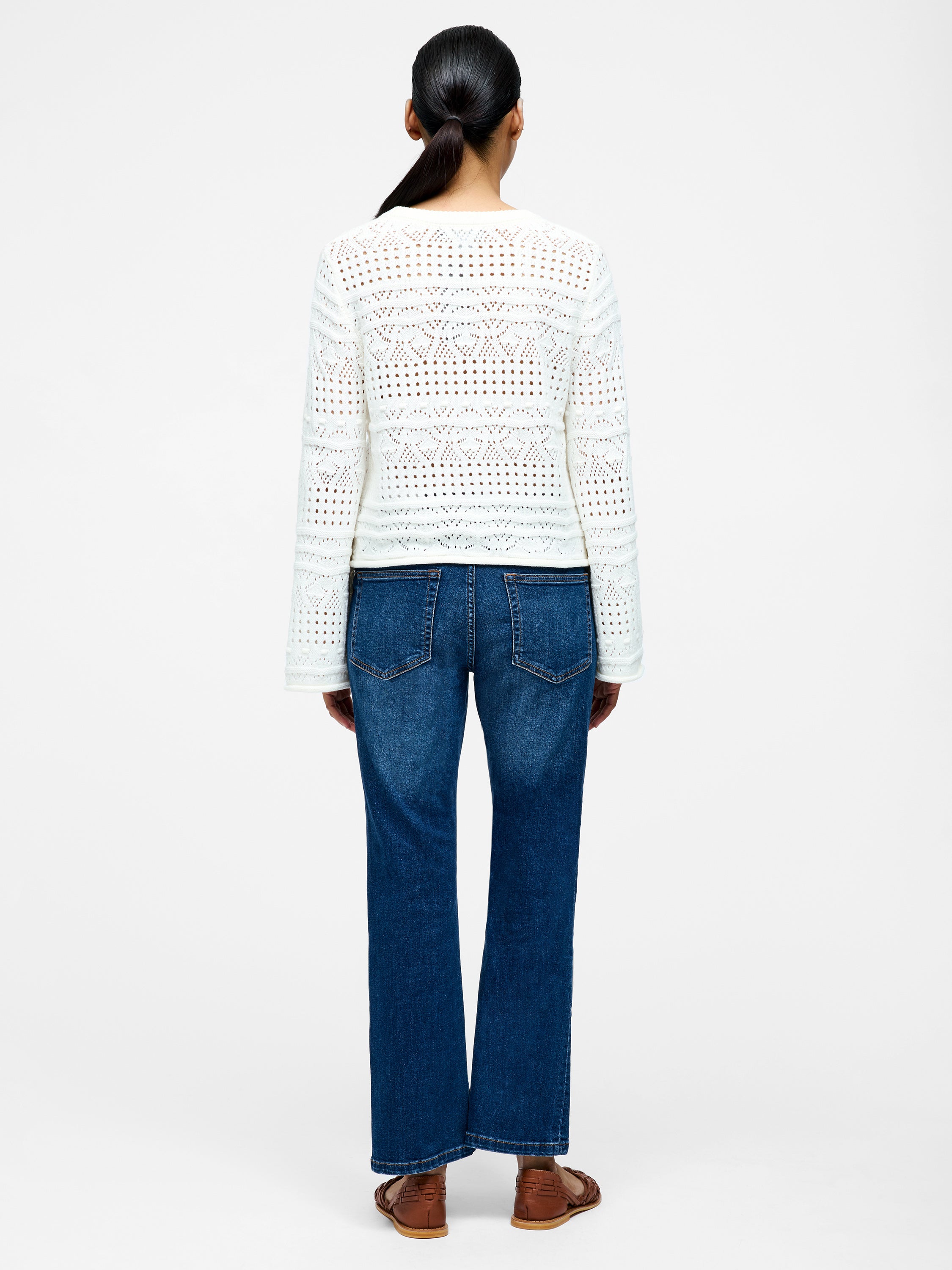 Long Sleeve Crochet Bobble Knit Jumper