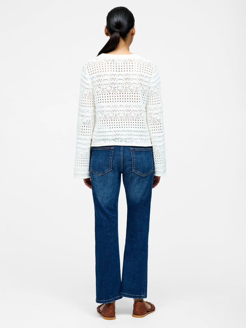 Long Sleeve Crochet Bobble Knit Jumper