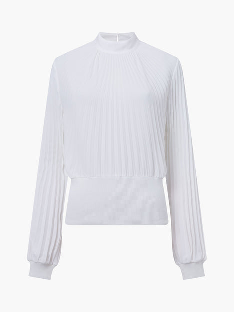 Levy Balloon Sleeve Pleated Top