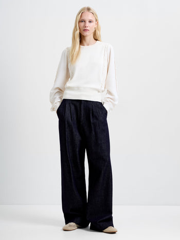 Krista Mix Ruffle Sleeves Jumper