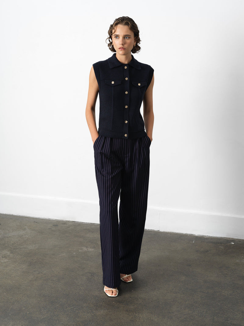 Roland Knit Collared Gilet