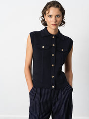 Roland Knit Collared Gilet
