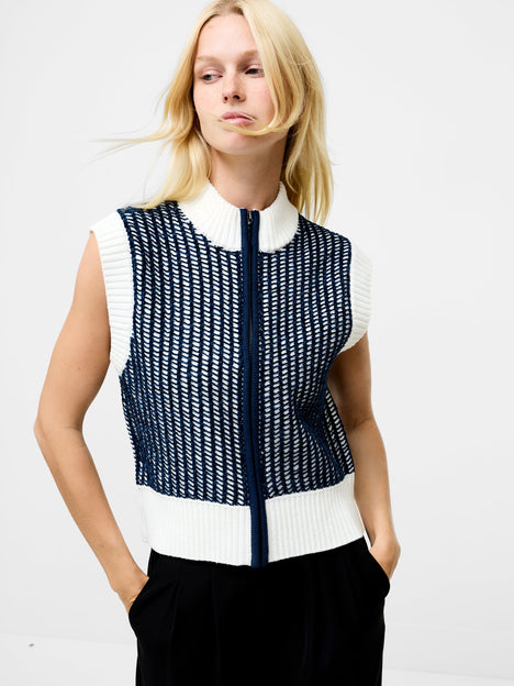 Klara Sleeveless Zip Up Knit Jumper