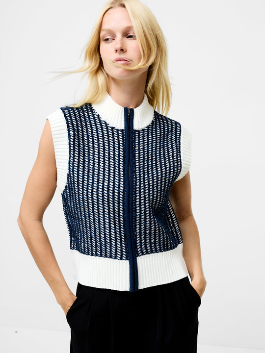 Klara Sleeveless Zip Up Knit Jumper