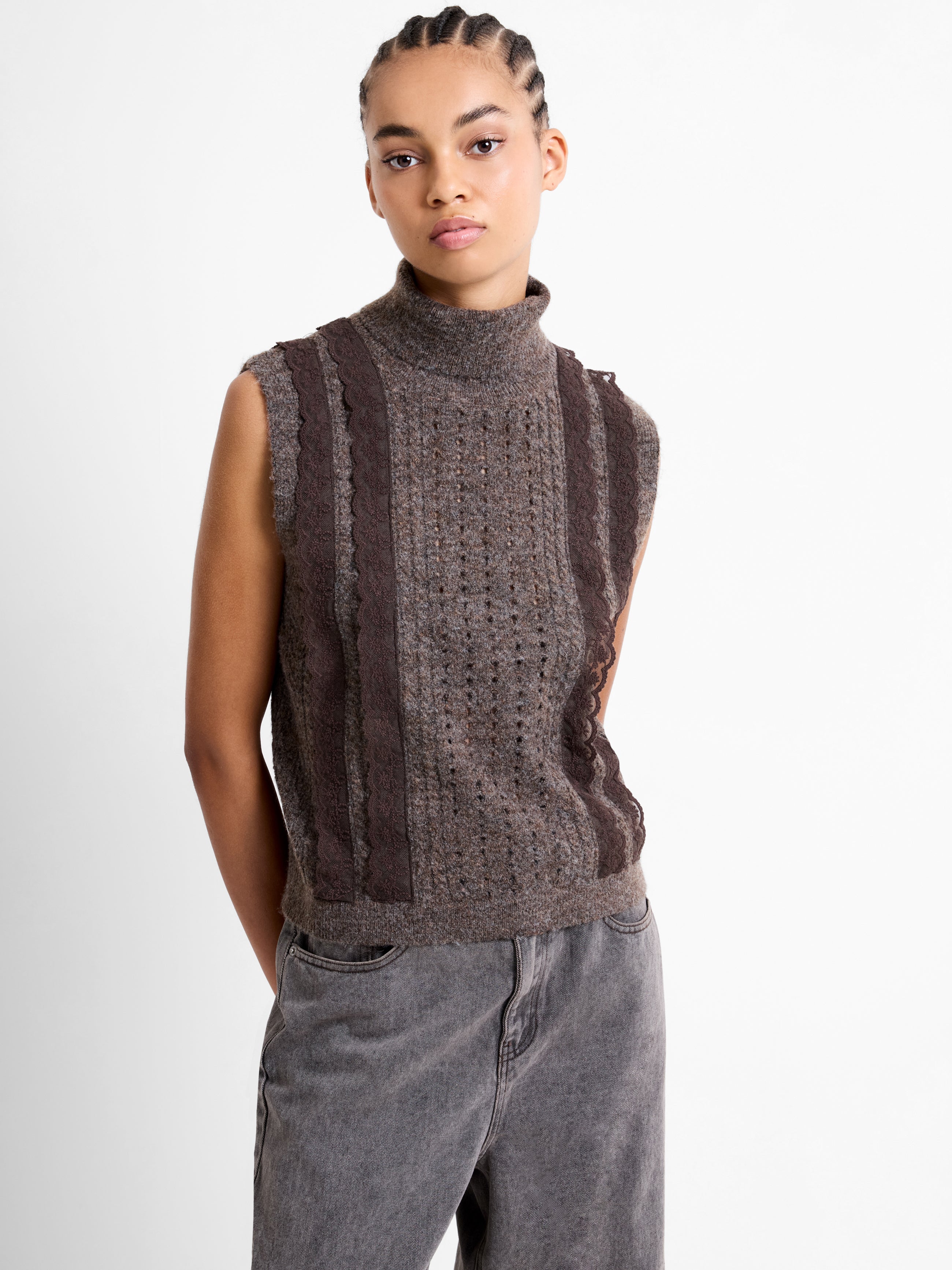 【New】Deuxieme Classe Sleeveless Pullover Kezia Recycled Lace Sleeveless Jumper | French Connection EU