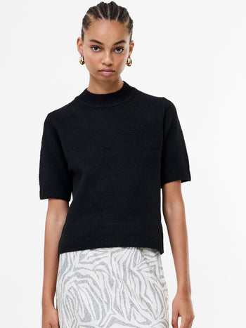 Kezia Recycled Short Sleeve Mock Neck Jumper