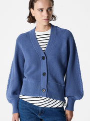Tonia Knit V Neck Cable Sleeve Cardigan
