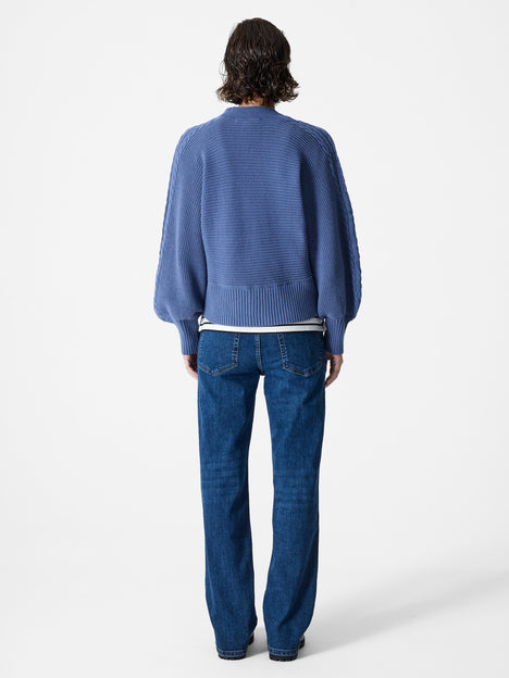 Tonia Knit V Neck Cable Sleeve Cardigan