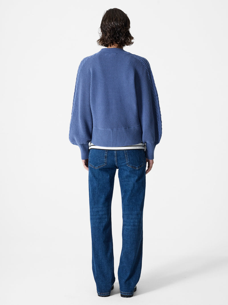 Tonia Knit V Neck Cable Sleeve Cardigan