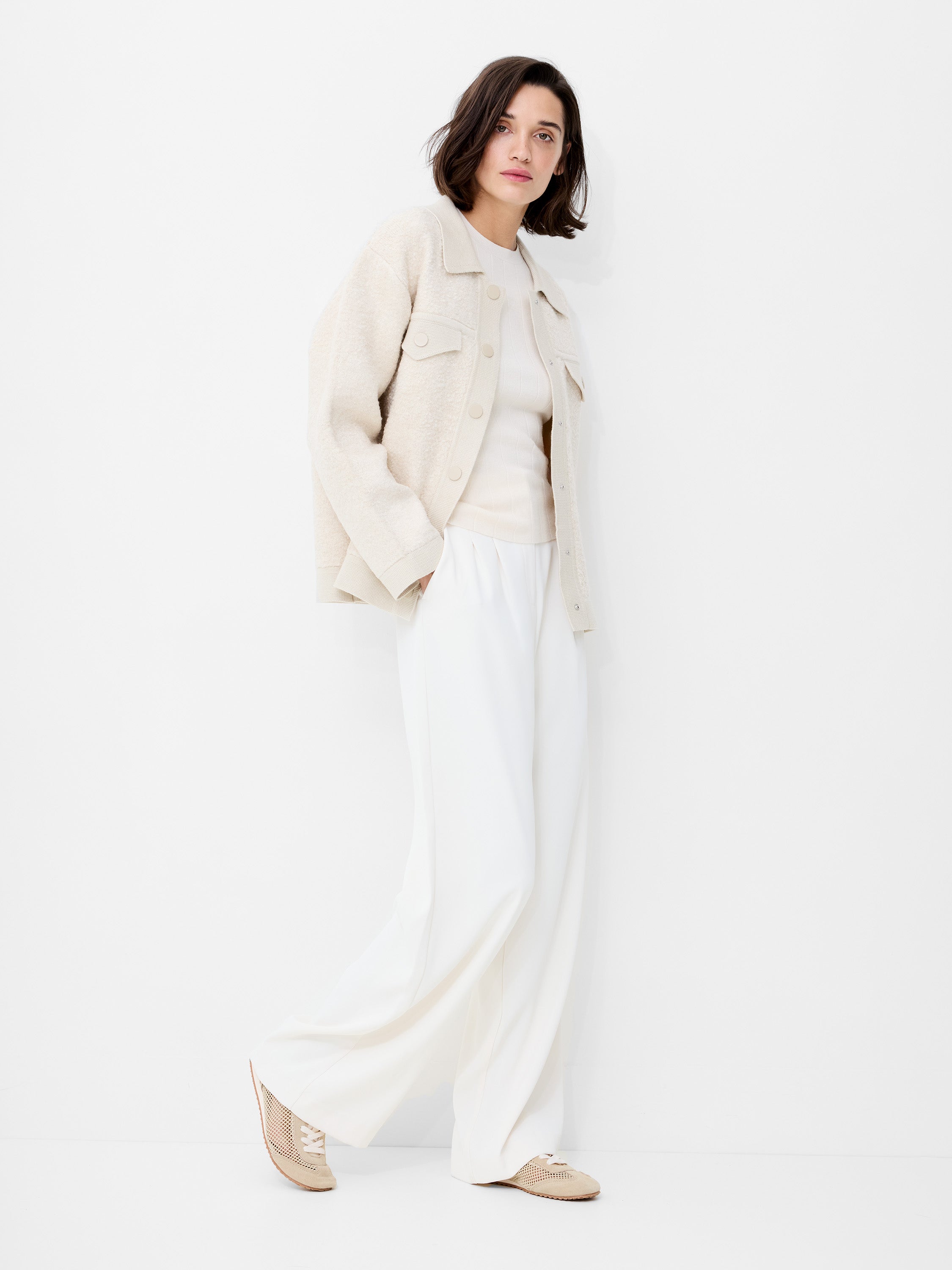 Ramira Long Sleeve Boucle Knit Jacket
