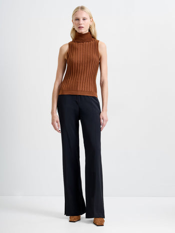 Turtleneck Knitted Tank Sweater