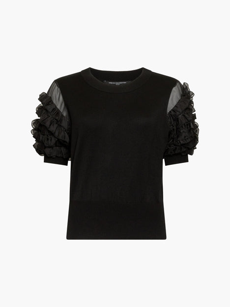 Krista Knit Stacked Ruffle Sleeves Top