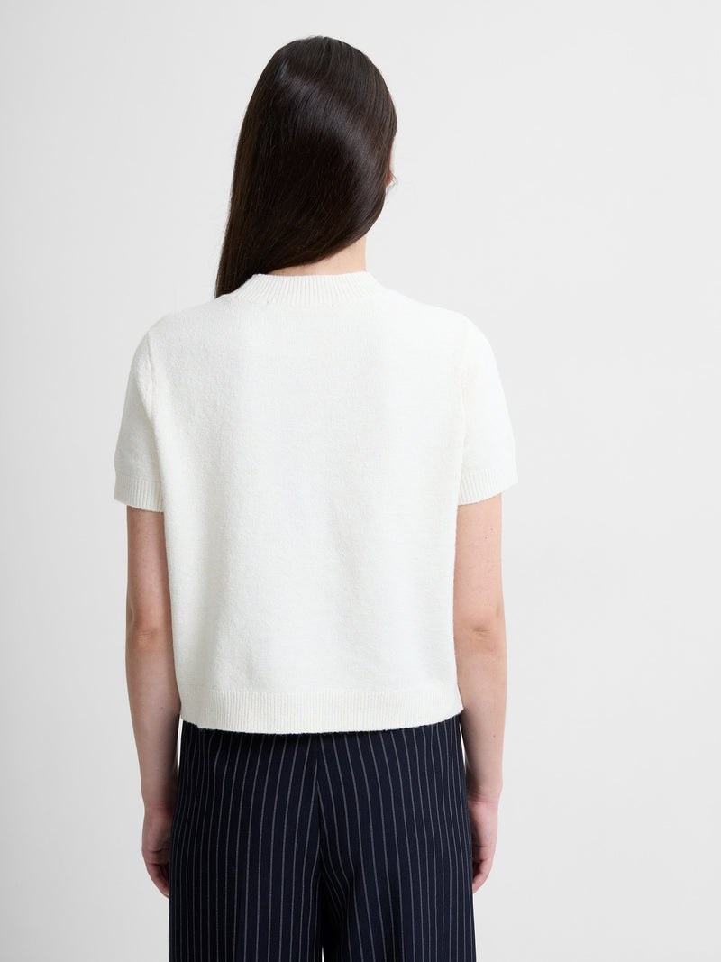 Vhari Recycled Knit Mock Neck Short Sleeve Top