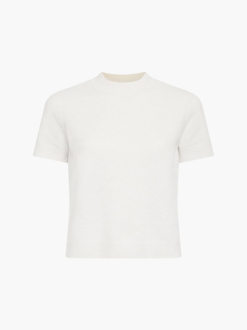 Vhari Recycled Knit Mock Neck Short Sleeve Top