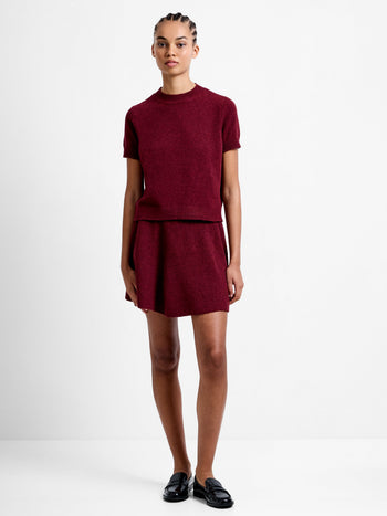 Vhari Recycled Knit Mock Neck Short Sleeve Top