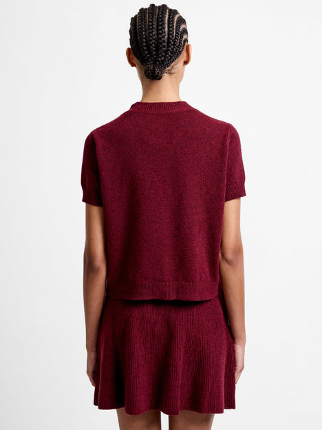 Vhari Recycled Knit Mock Neck Short Sleeve Top