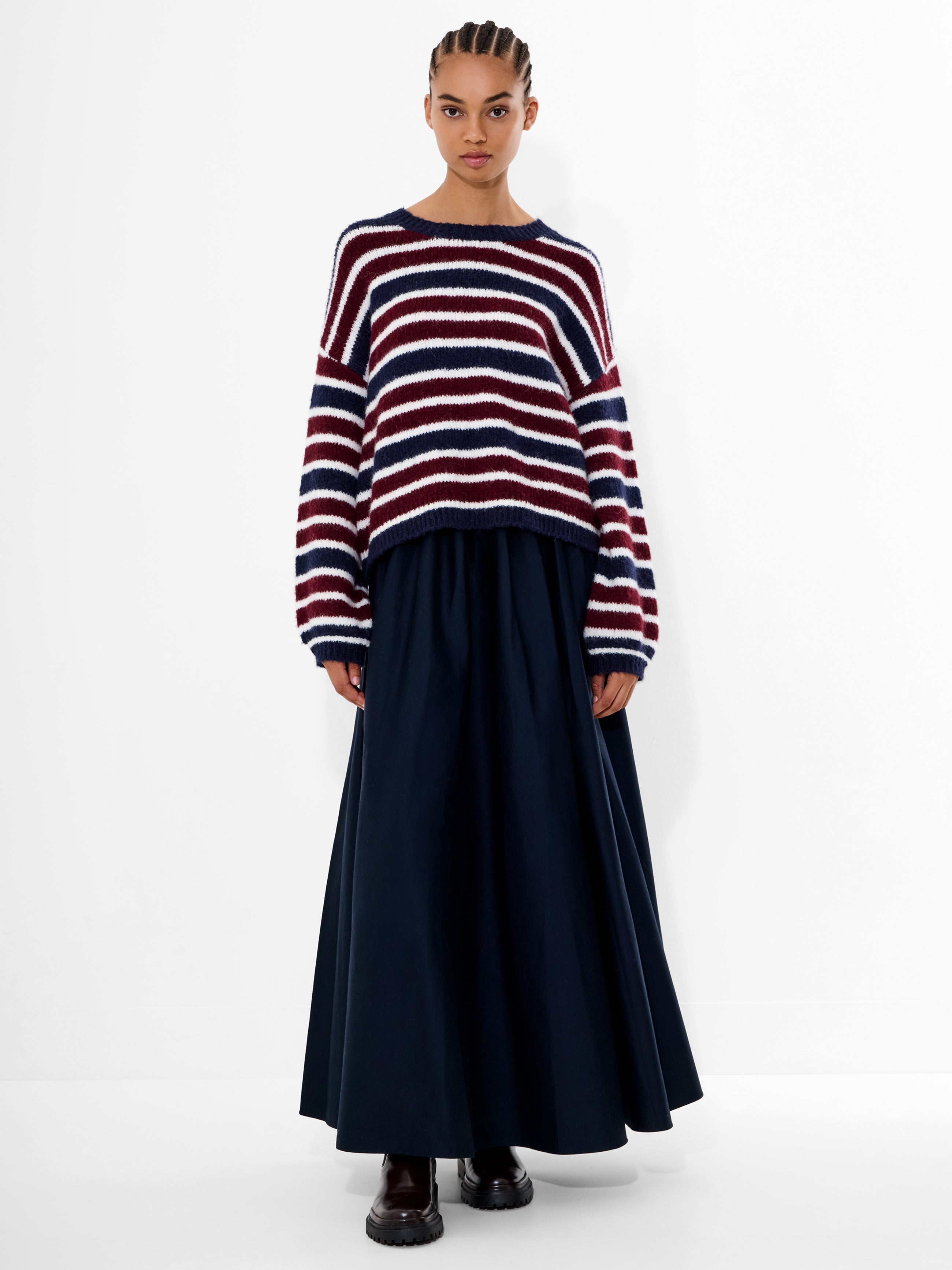 Chunky Alpaca Stripe Pullover Jumper