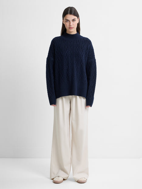 Tina Recycled Cable Knit Side Split Jumper