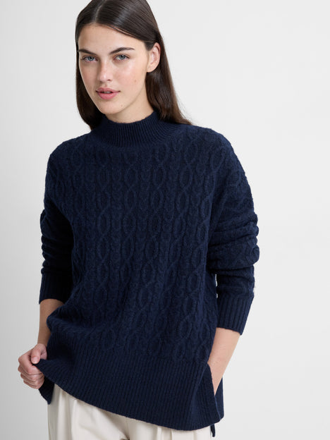 Tina Recycled Cable Knit Side Split Jumper