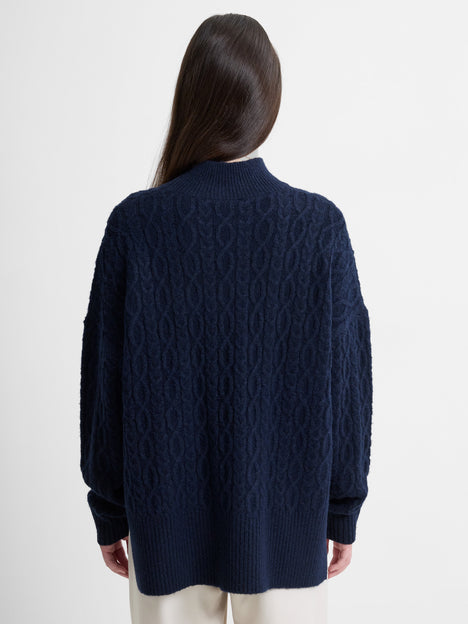 Tina Recycled Cable Knit Side Split Jumper
