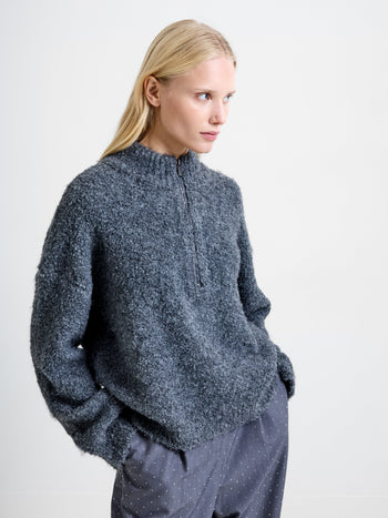 Renee Boucle Half Zip Jumper