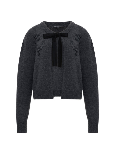Irma Front Velvet Bow Cardigan