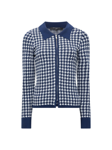 Gloria Jacquard Knit Zip Up Cardigan