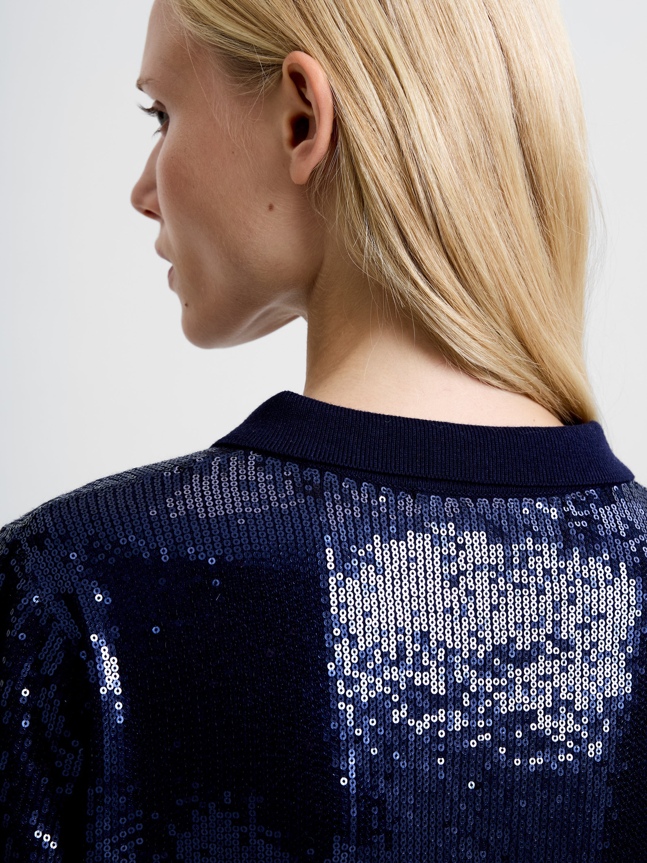 Hannah Knit Sequin Short Sleeve Shirt